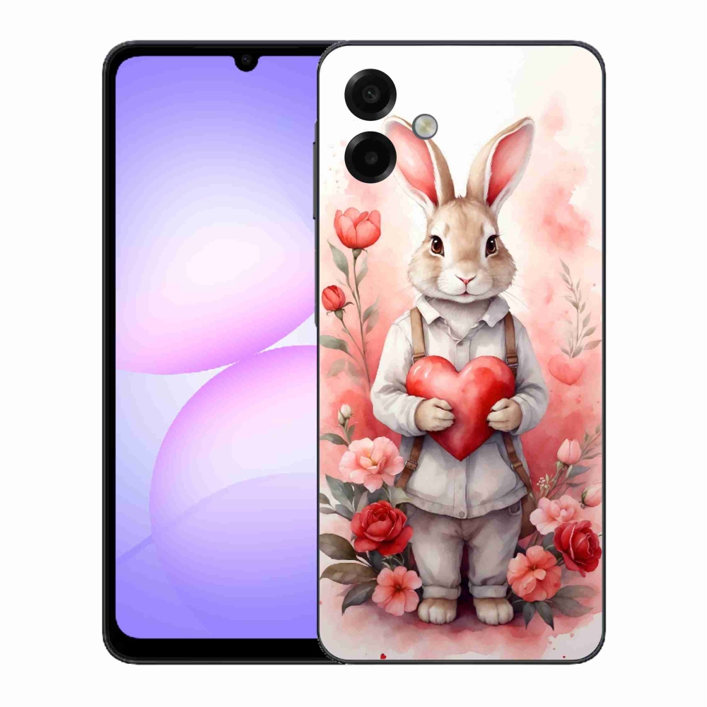Gelový kryt mmCase na Samsung Galaxy A07 4G - zajíc se srdíčkem