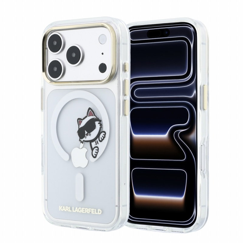 Karl Lagerfeld IML Choupette Peekaboo Magsafe Zadní Kryt pro iPhone 18 Pro Max Transparent