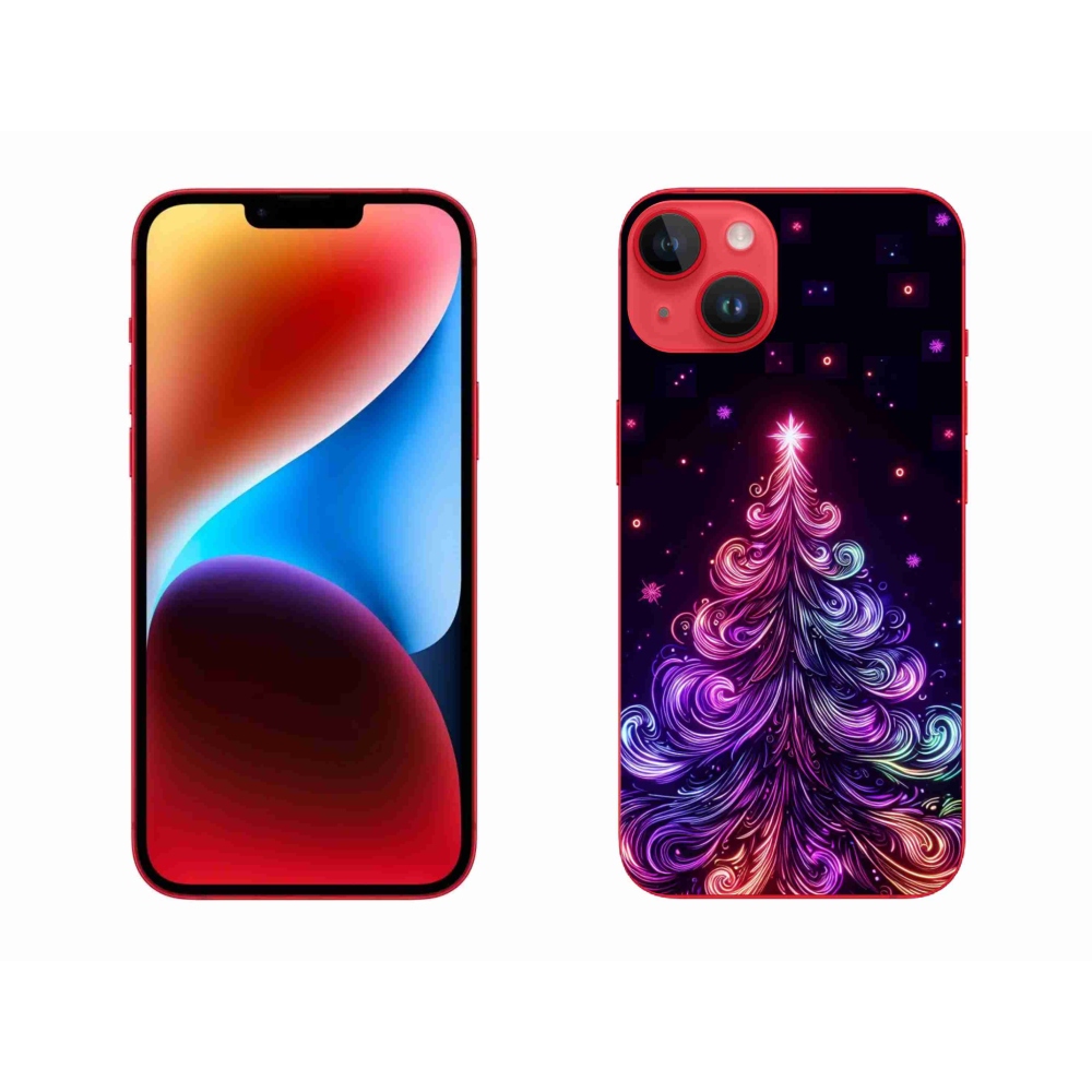 Gelový kryt mmCase na iPhone 14 Plus - neonový vánoční stromek 1