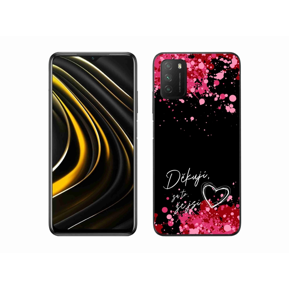 Gelový kryt mmCase na Xiaomi Poco M3 - zamilovaný text 2 černé pozadí
