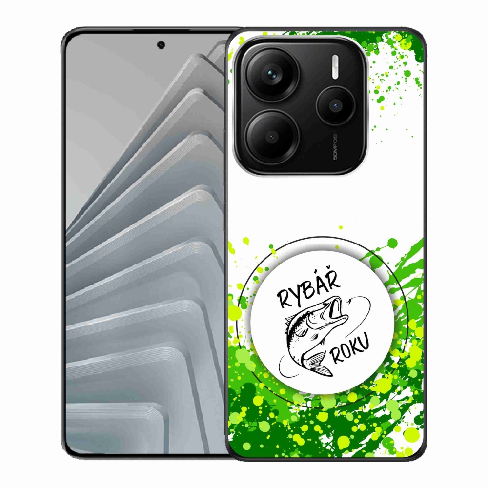 Gelový kryt mmCase na Xiaomi Redmi Note 14 5G - rybář roku bílé pozadí