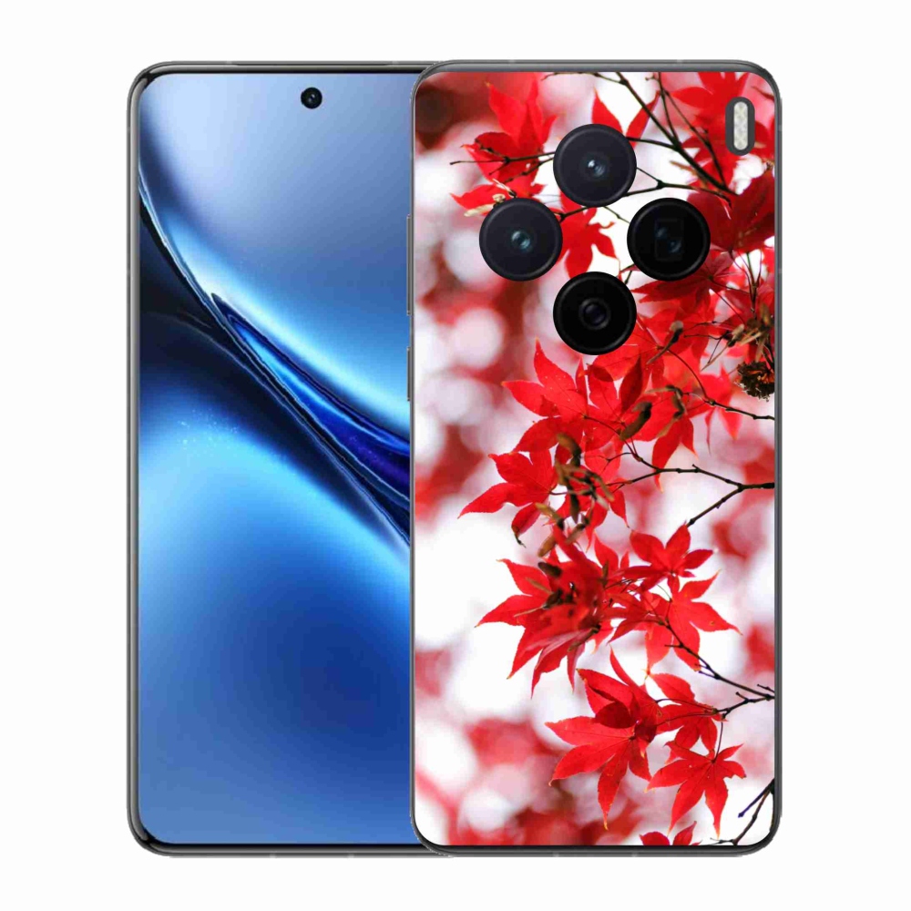 Gelový kryt mmCase na Vivo X200 5G - červené listy