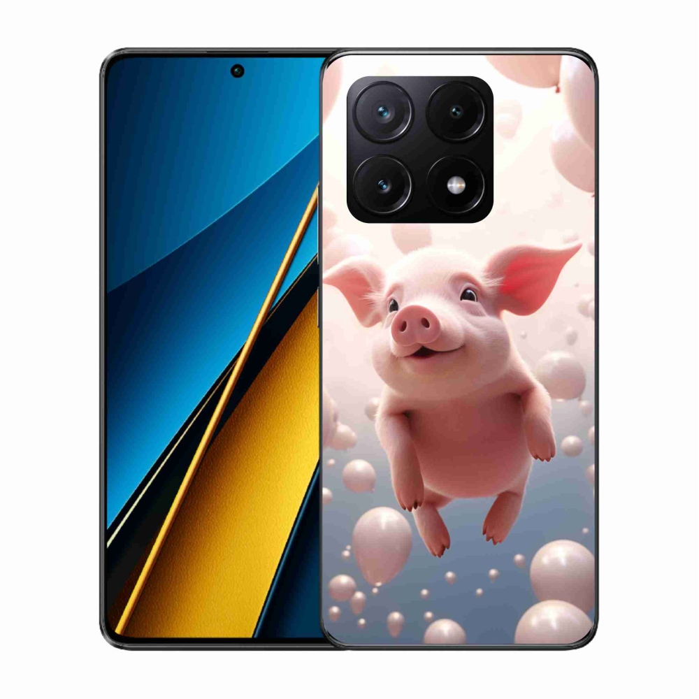 Gelový kryt mmCase na Xiaomi Poco X6 Pro 5G - prasátko s balónky