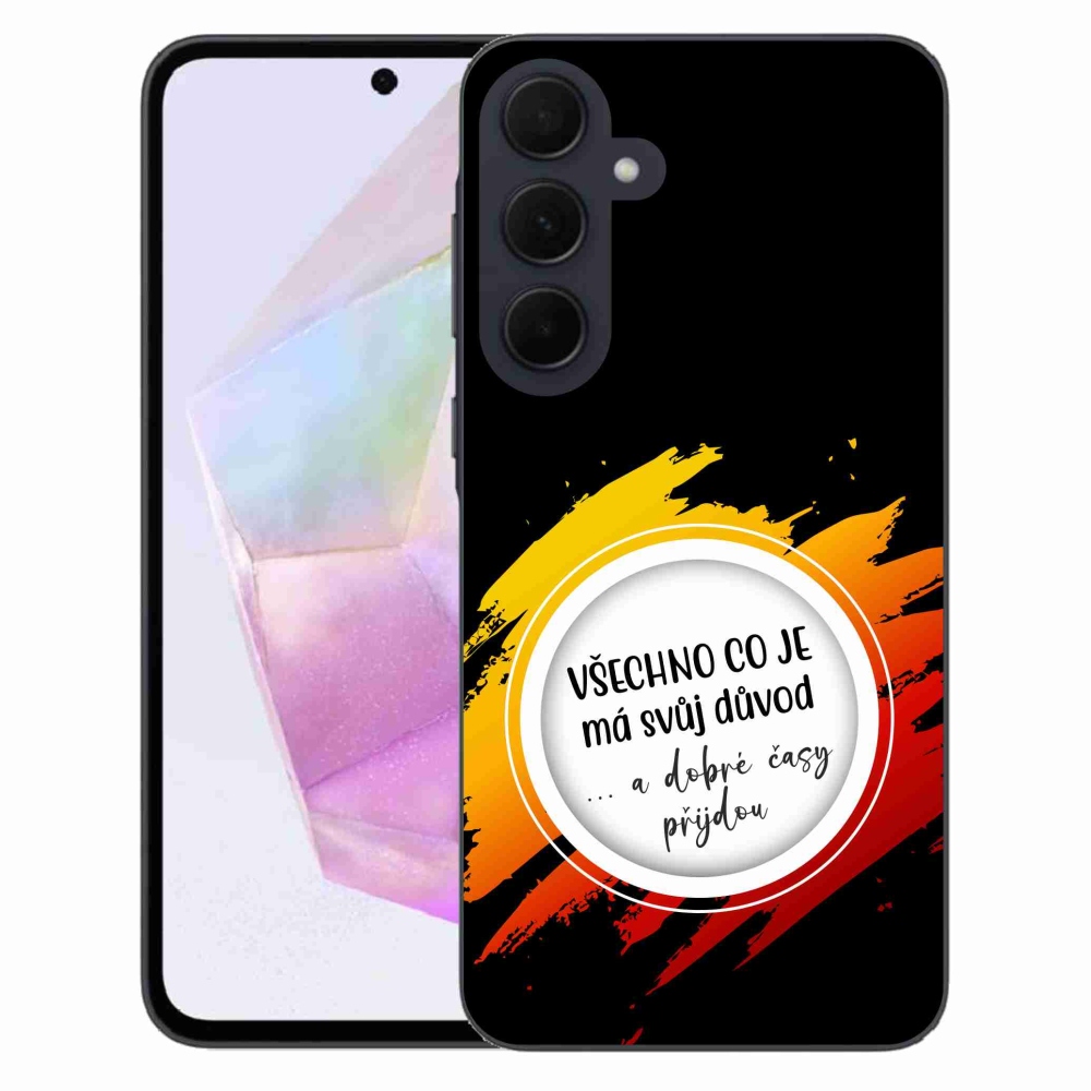 Gelový kryt mmCase na Samsung Galaxy A35 5G - citát 3 černé pozadí