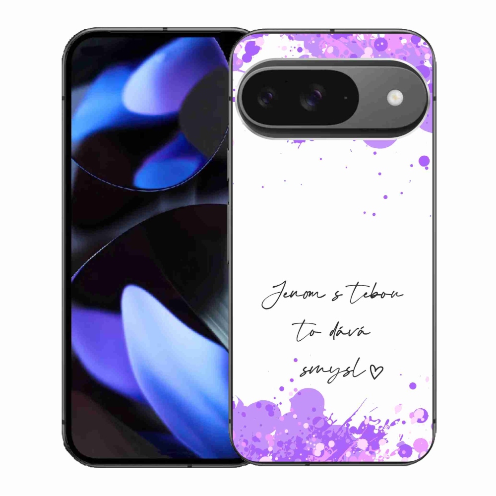 Gelový kryt mmCase na Google Pixel 9/9 Pro - zamilovaný text bílé pozadí