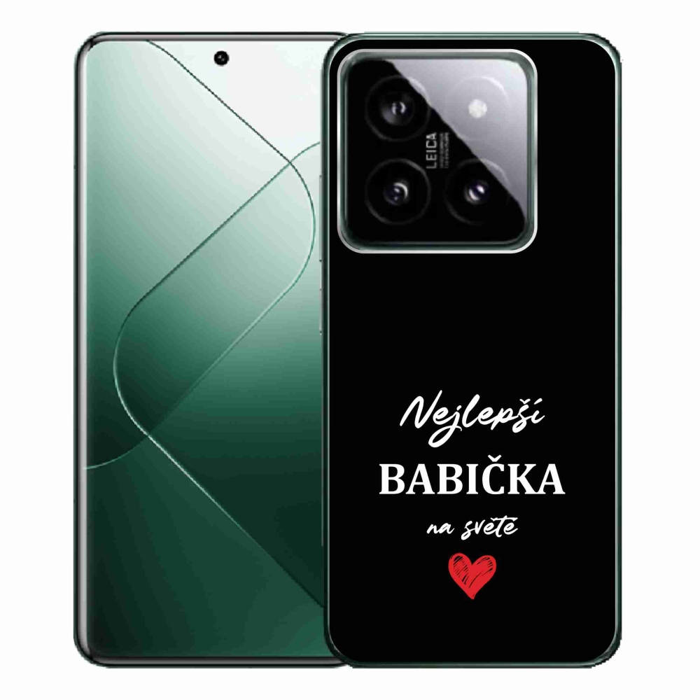Gelový kryt mmCase na Xiaomi 14 Pro - nejlepší babička 1 černé pozadí