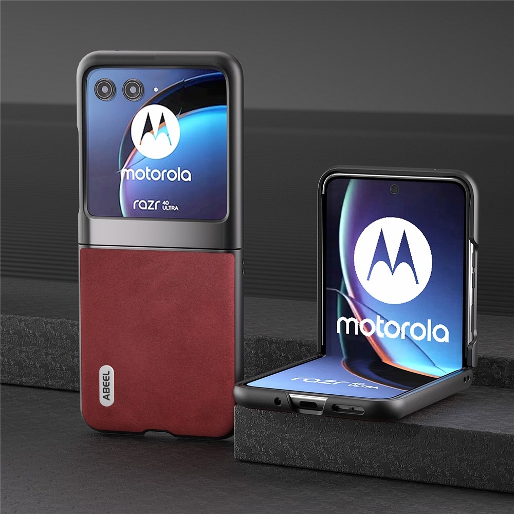 ABEEL plastový obal s pevnými zády na Motorola Razr 40 Ultra 5G - červený