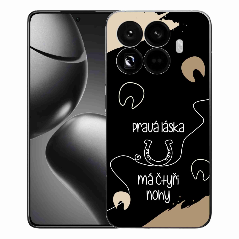Gelový kryt mmCase na Xiaomi 15T Pro - koňský motiv černé pozadí