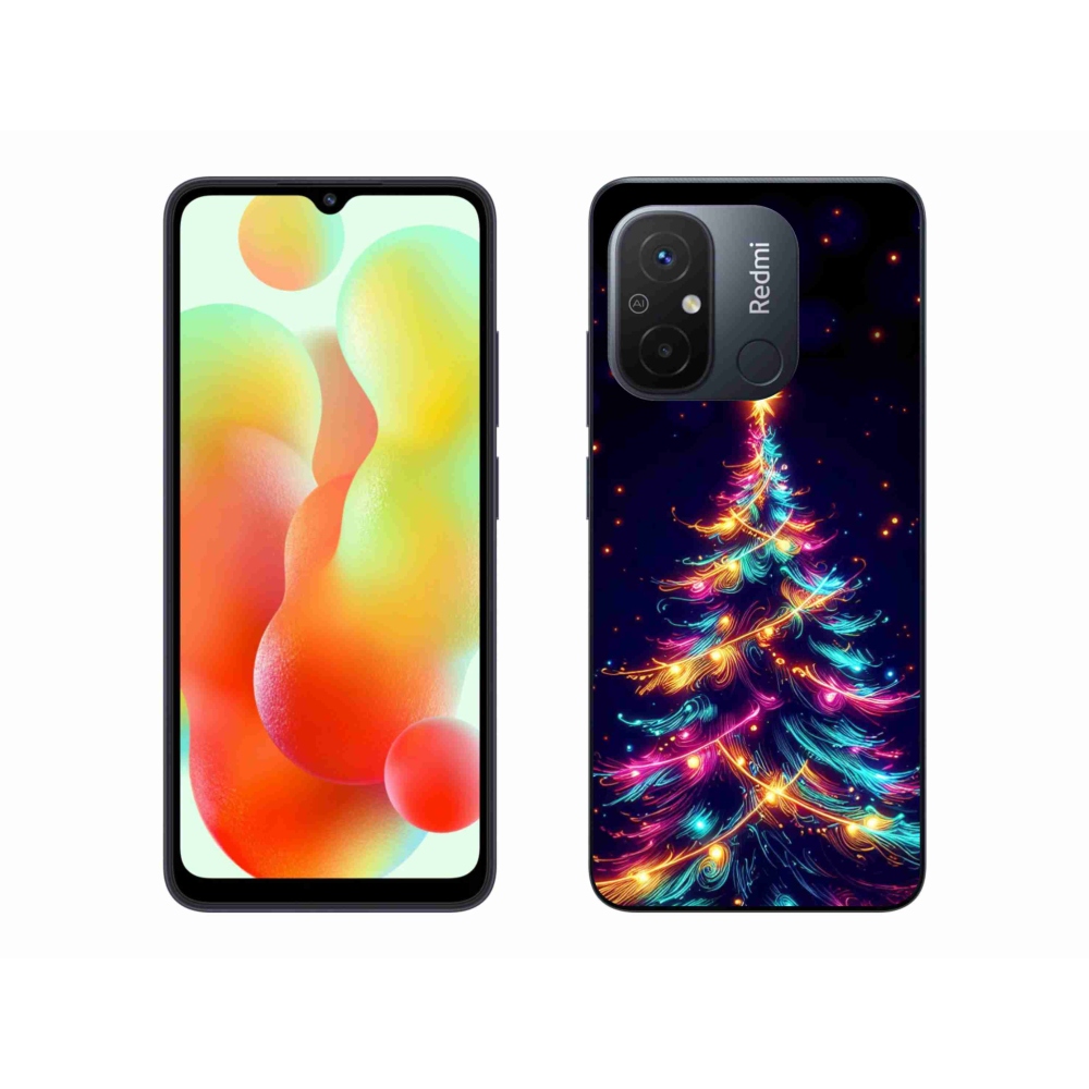 Gelový kryt mmCase na Xiaomi Redmi 12C - neonový vánoční stromek