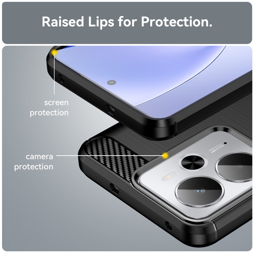 Carbon odolný gelový obal na Realme 14 5G/14T 5G - černý