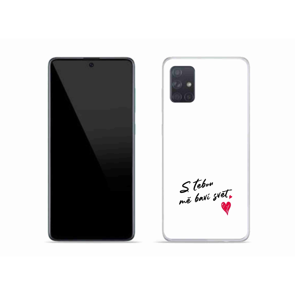 Gelový kryt mmCase na Samsung Galaxy A51 - zamilovaný text 1 bílé pozadí