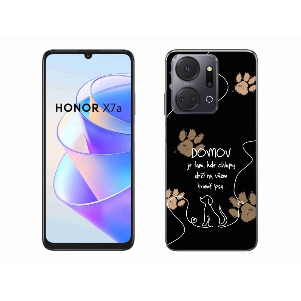 Gelový kryt mmCase na Honor X7a - psí motiv černé pozadí