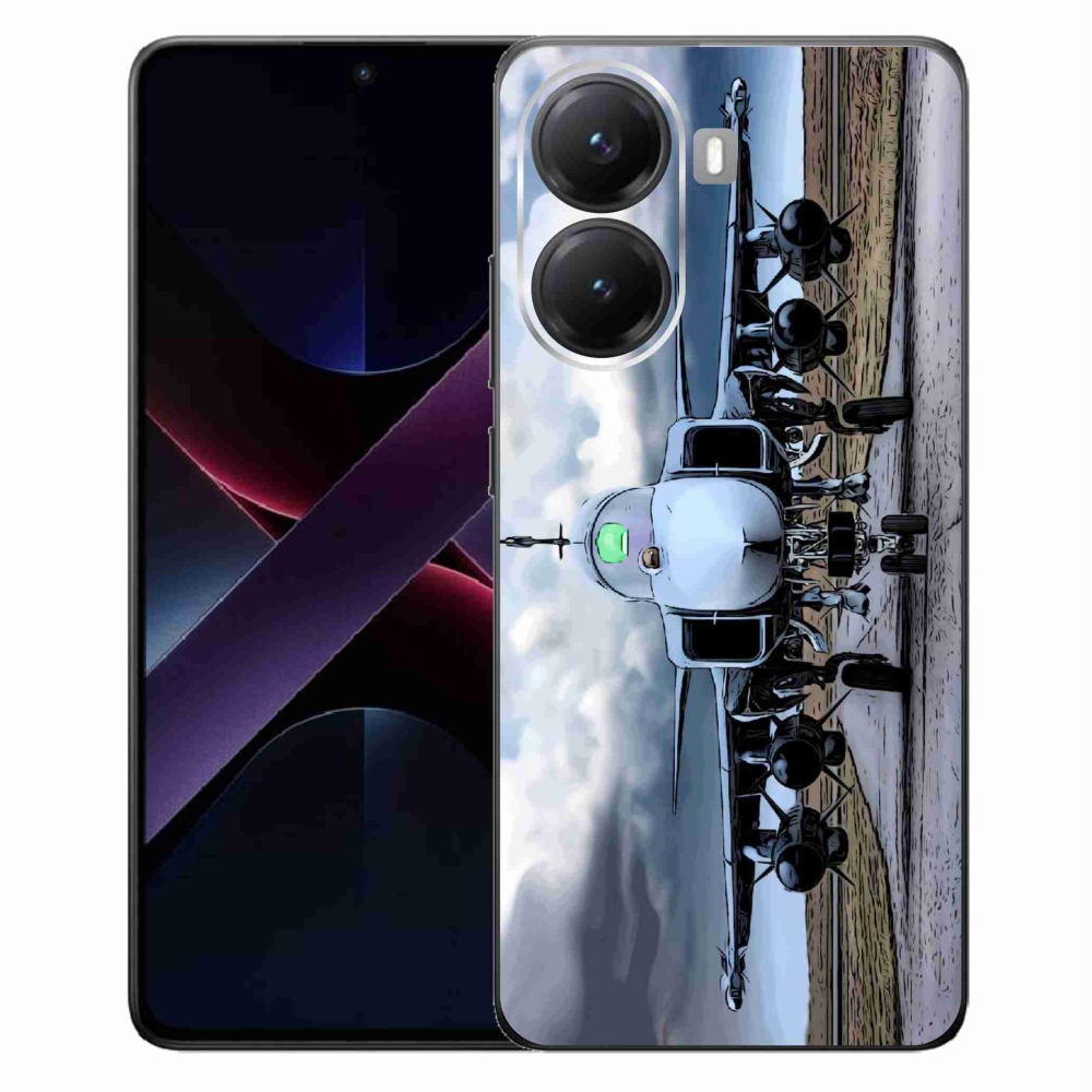 Gelový kryt mmCase na Xiaomi Poco X7 Pro 5G - vojenské letadlo