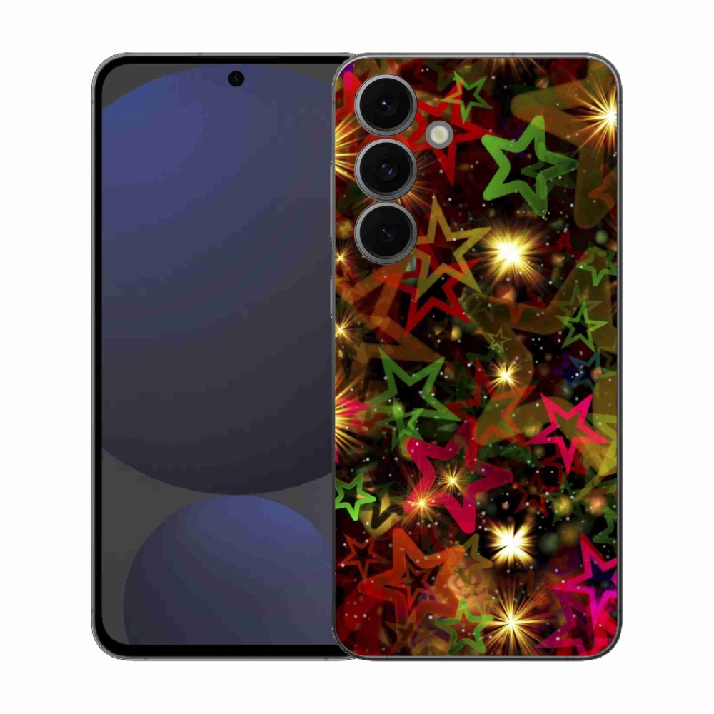 Gelový kryt mmCase na Samsung Galaxy S25 FE - barevné hvězdičky