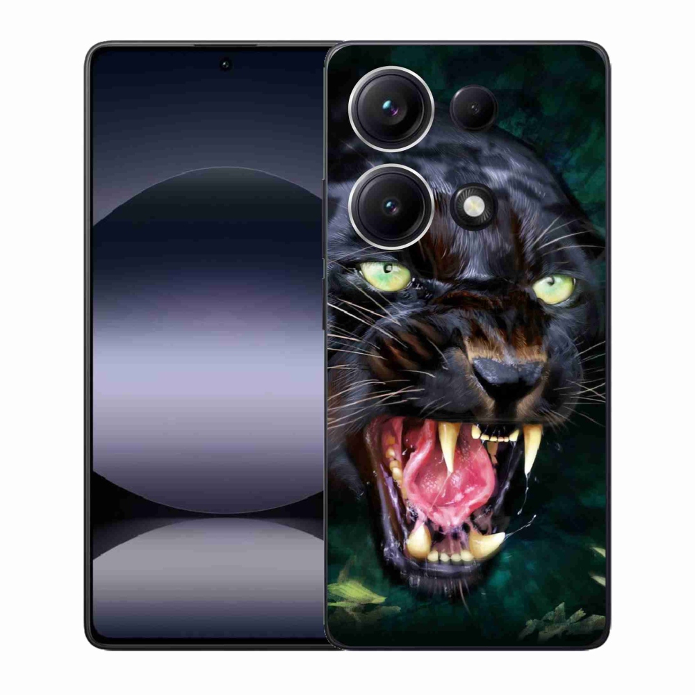 Gelový kryt mmCase na Xiaomi Redmi Note 14S - rozzuřený černý panter