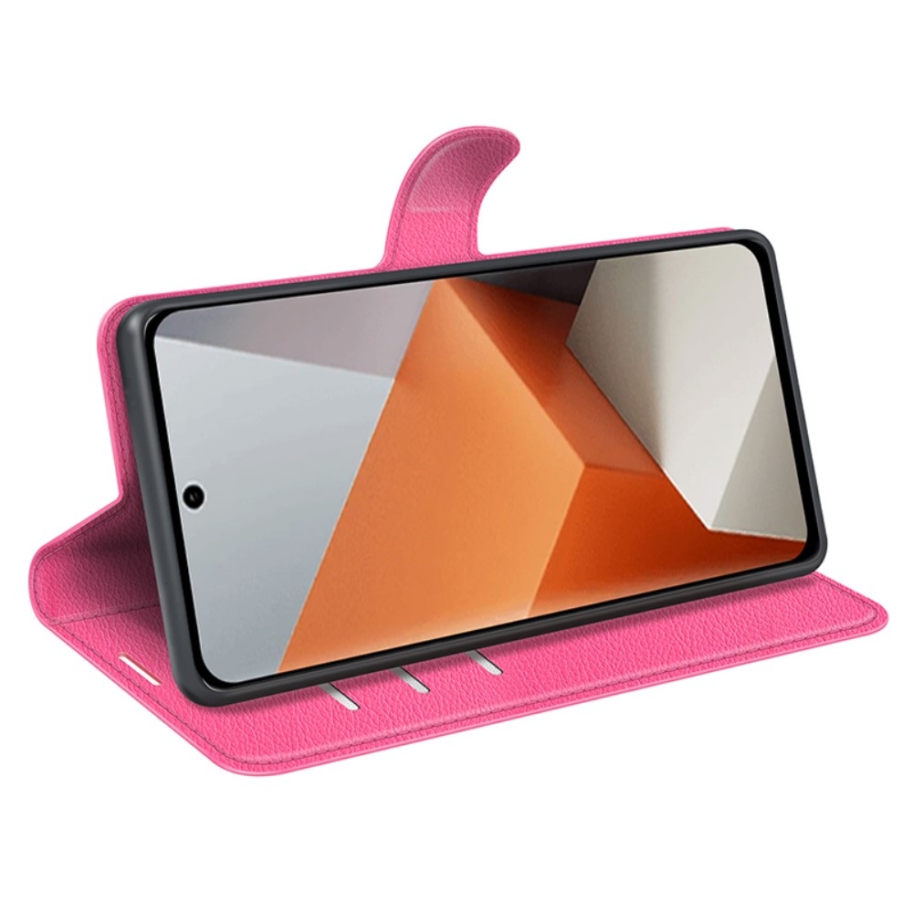 Litchi knížkové pouzdro na Xiaomi Redmi Note 13 Pro+ 5G - rose