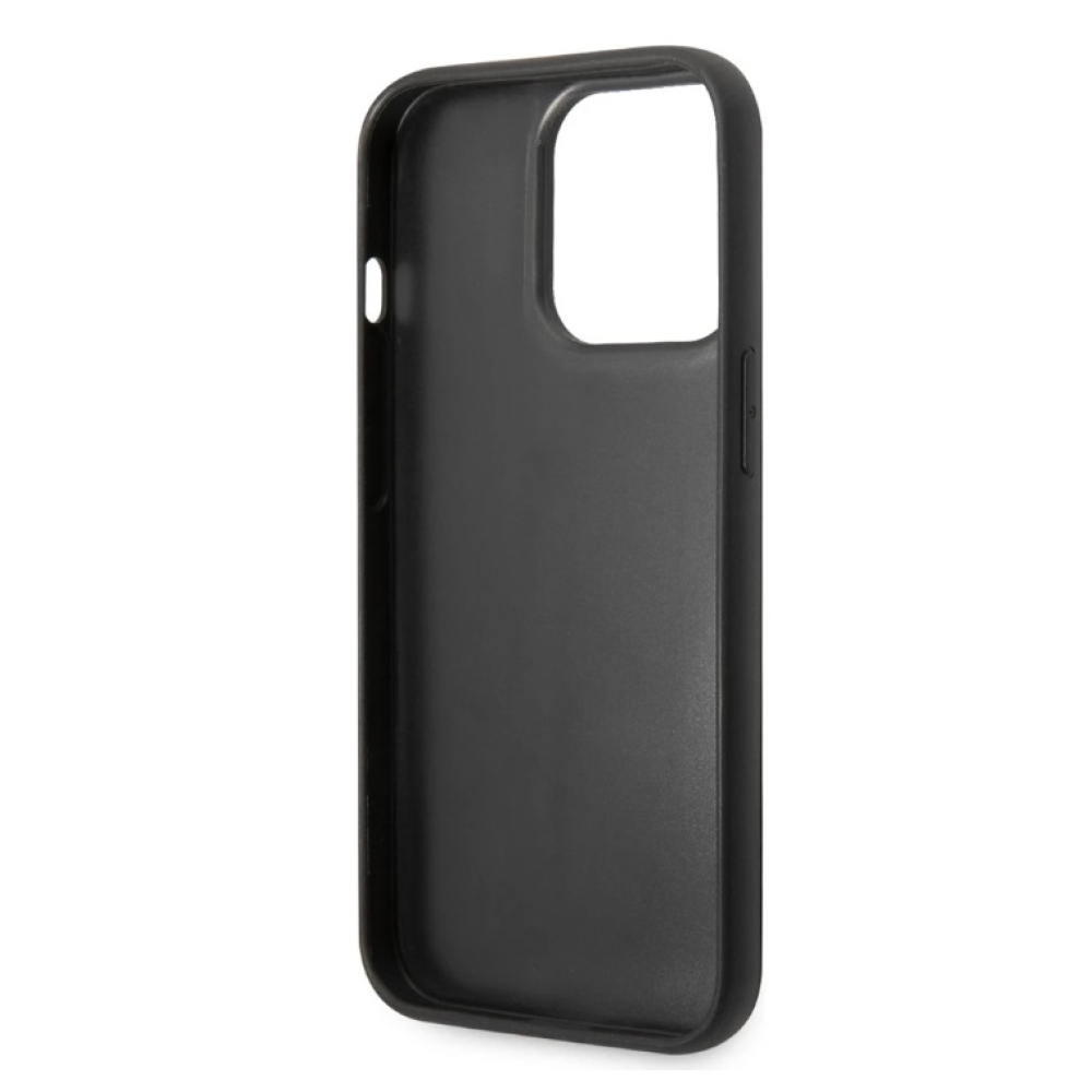 Karl Lagerfeld Quilted Puffy Metal Logo kryt iPhone 14 Pro černý