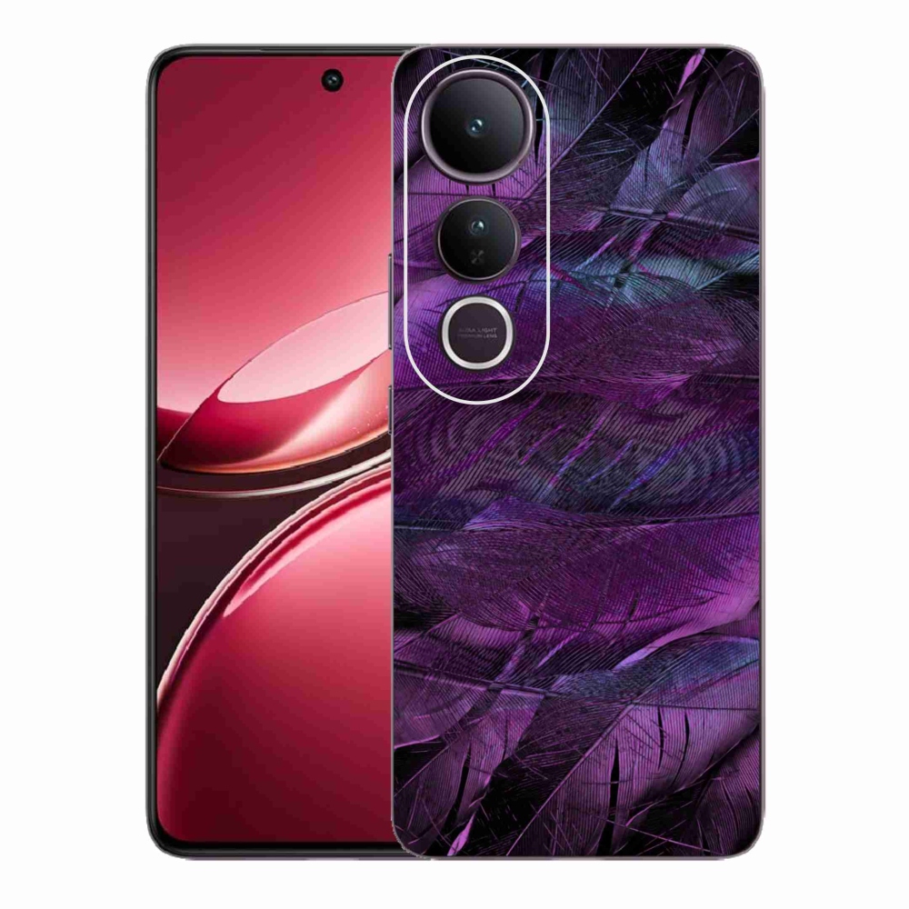 Gelový kryt mmCase na Vivo V50 Lite 4G/5G - fialová pírka