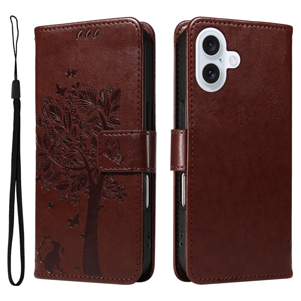 Trees knížkové pouzdro na iPhone 17 - hnědé