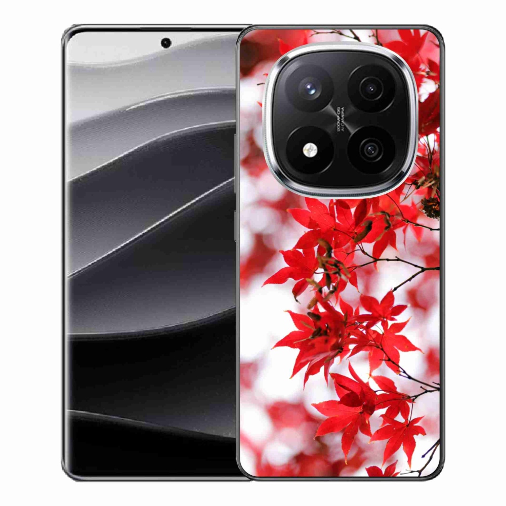 Gelový kryt mmCase na Xiaomi Redmi Note 14 Pro+ 5G - červené listy