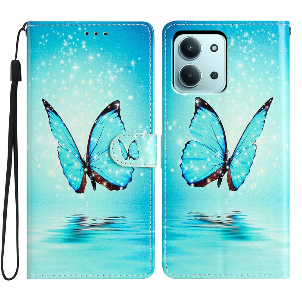 Unique knížkové pouzdro na Xiaomi Redmi 15C 4G/5G (173mm) - modrý motýl