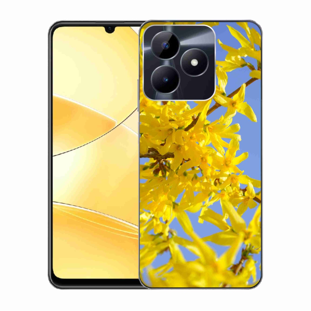 Gelový kryt mmCase na Realme C51/C53 - žluté květy