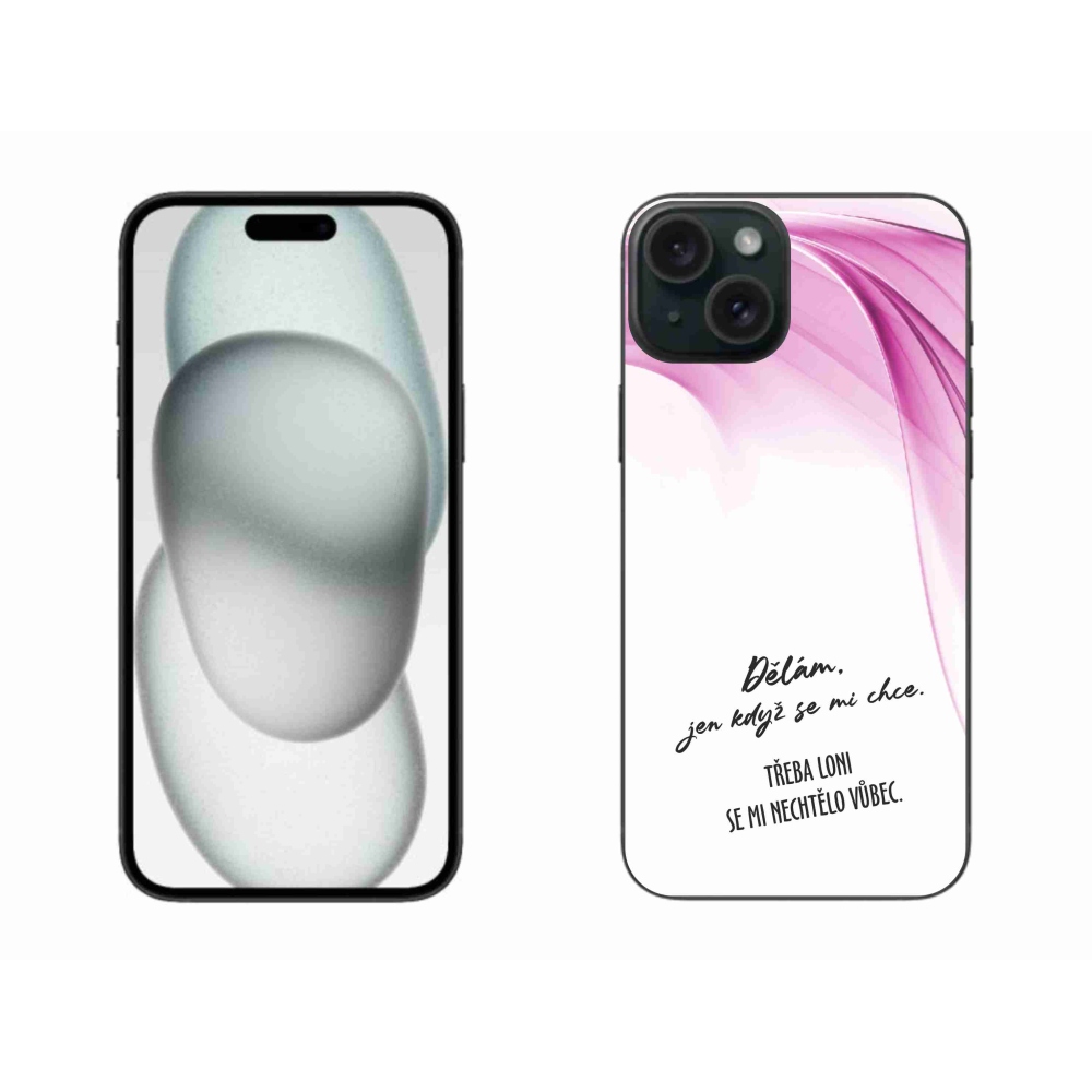 Gelový kryt mmCase na iPhone 15 Plus - vtipný text 12 bílé pozadí