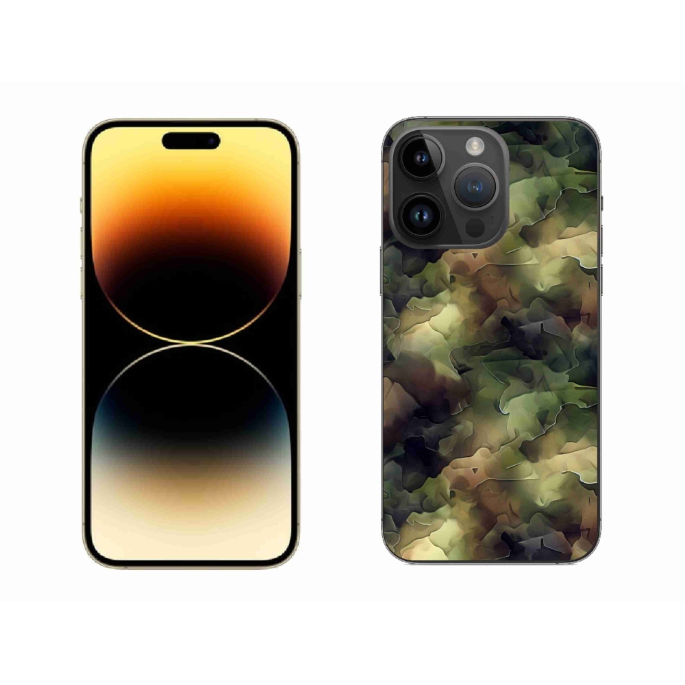Gelový kryt mmCase na iPhone 14 Pro Max - maskáčový vzor 10