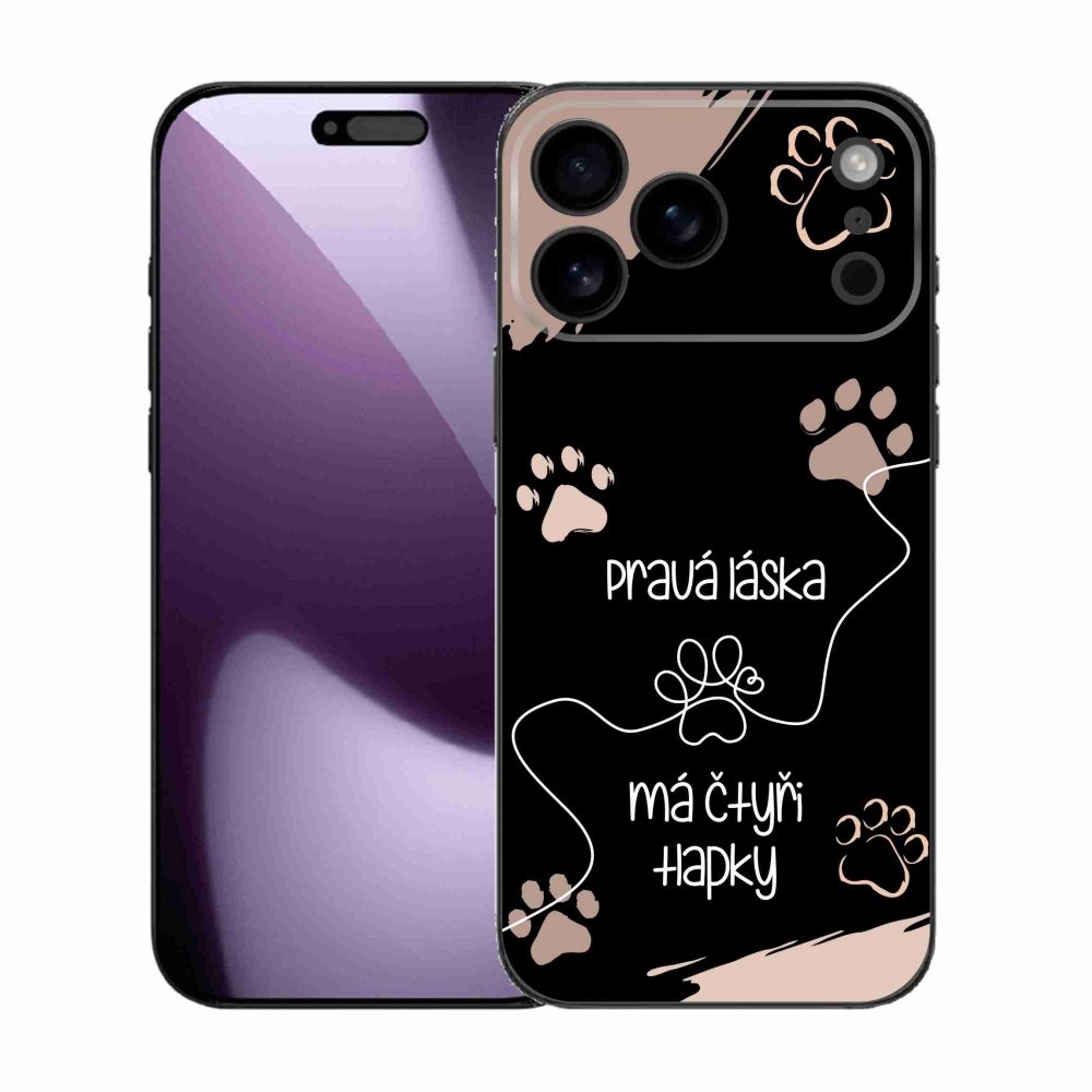 Gelový kryt mmCase na iPhone 17 Pro Max - psí motiv 1 černé pozadí