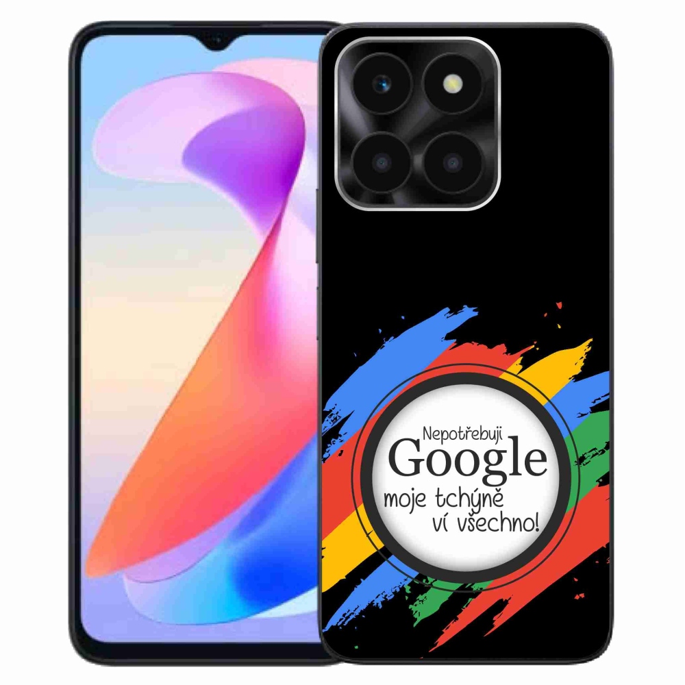 Gelový kryt mmCase na Honor X6a - tchýně ví všechno černé pozadí