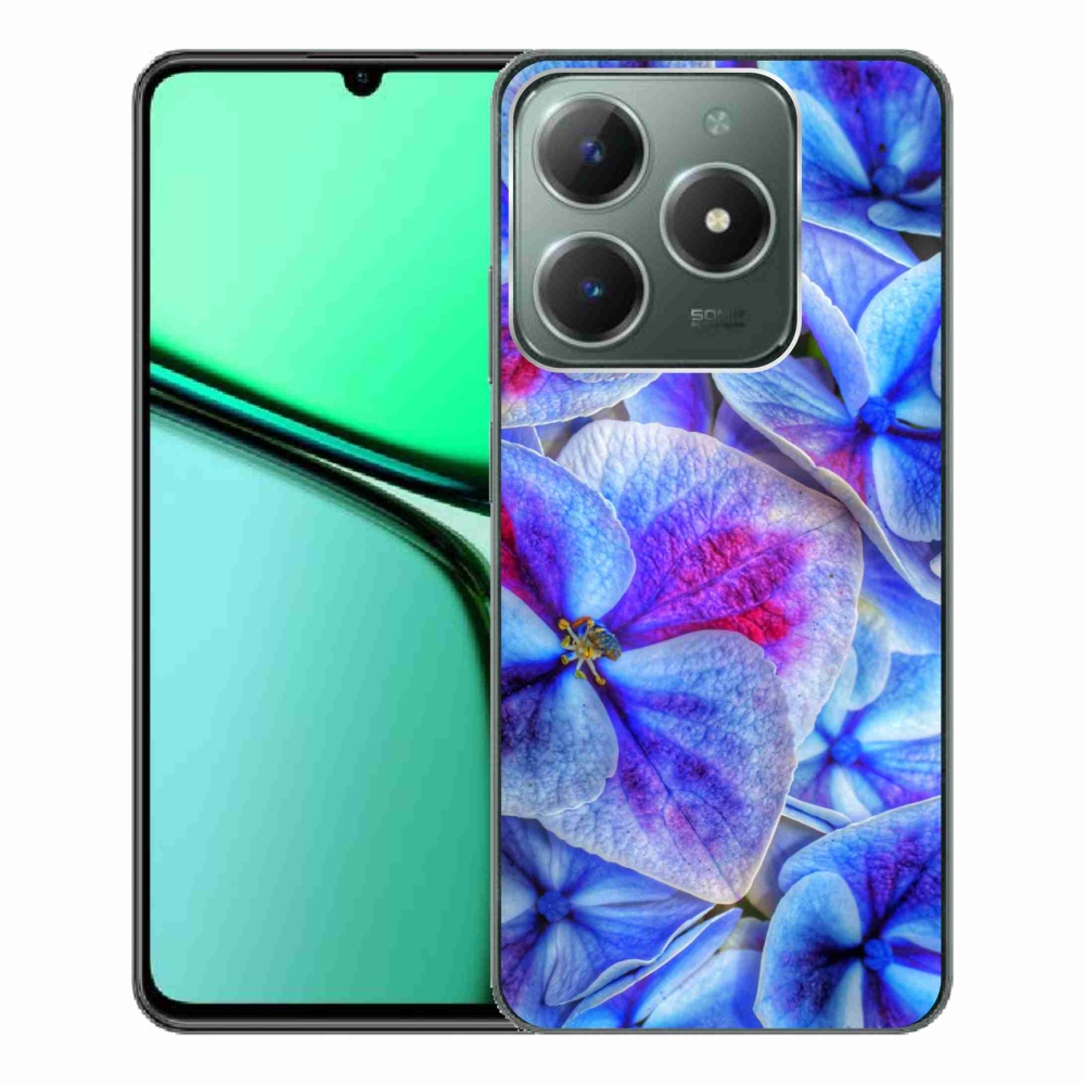 Gelový kryt mmCase na Realme C61 - modré květy 1