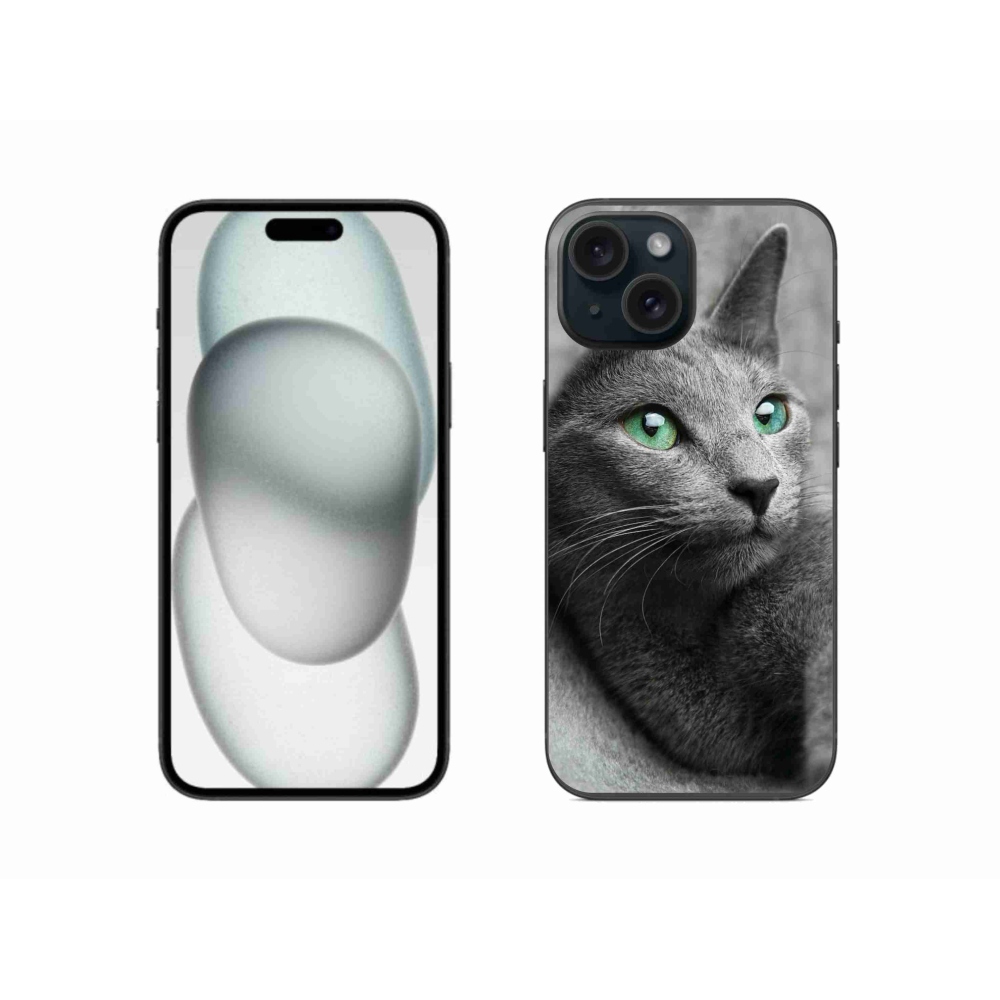 Gelový kryt mmCase na iPhone 15 - kočka 2