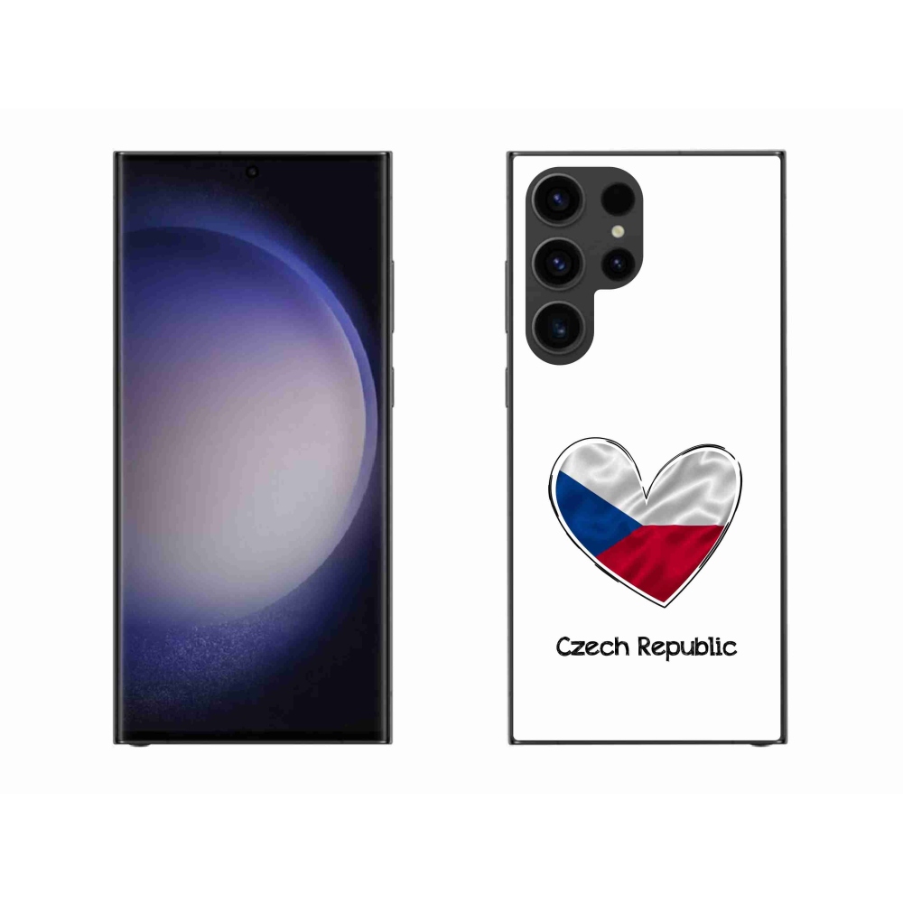 Gelový kryt mmCase na Samsung Galaxy S23 Ultra 5G - vlajka srdce bílé pozadí