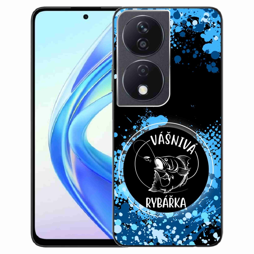 Gelový kryt mmCase na Honor X7b/Honor 90 Smart - vášnivá rybářka černé pozadí
