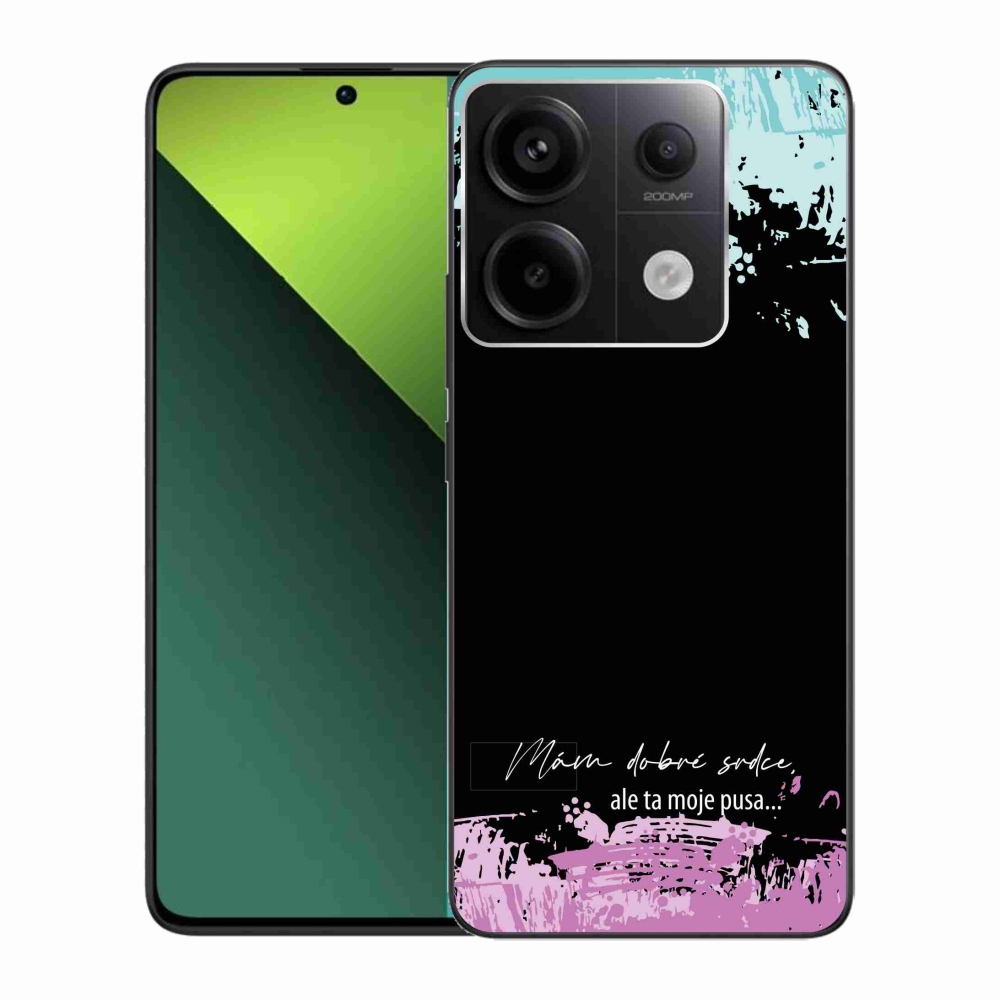Gelový kryt mmCase na Xiaomi Redmi Note 13 Pro 5G/Poco X6 5G - vtipný text 3 černé pozadí