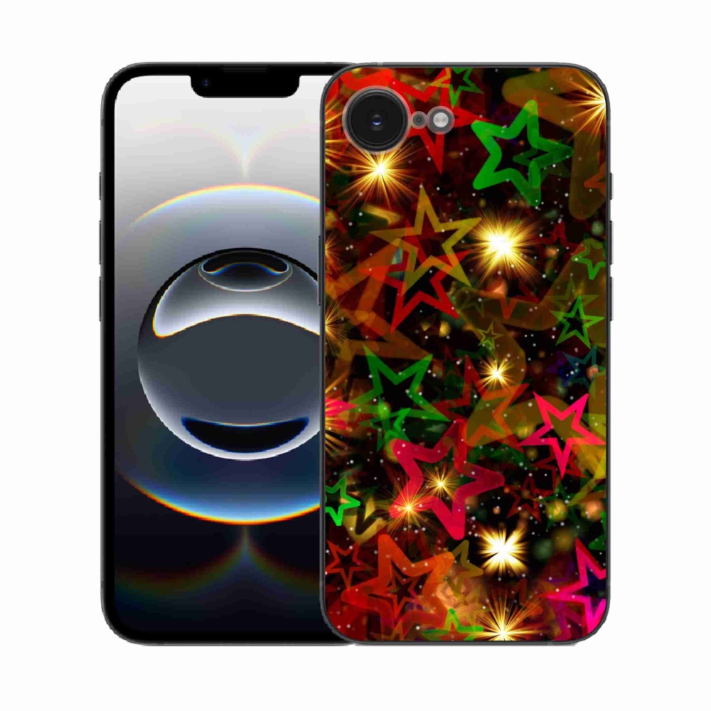Gelový kryt mmCase na iPhone 16e - barevné hvězdičky