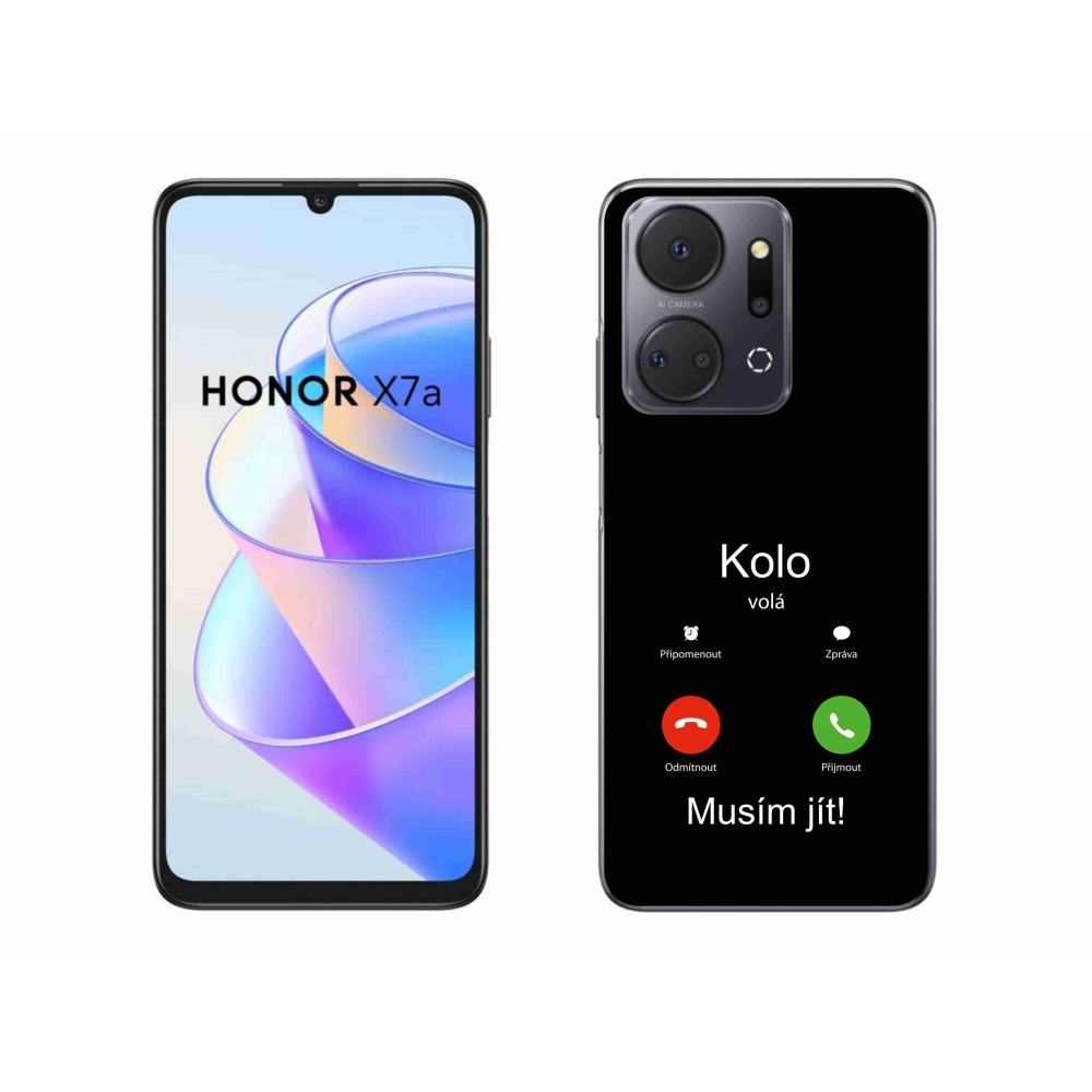 Gelový kryt mmCase na Honor X7a - kolo volá černé pozadí