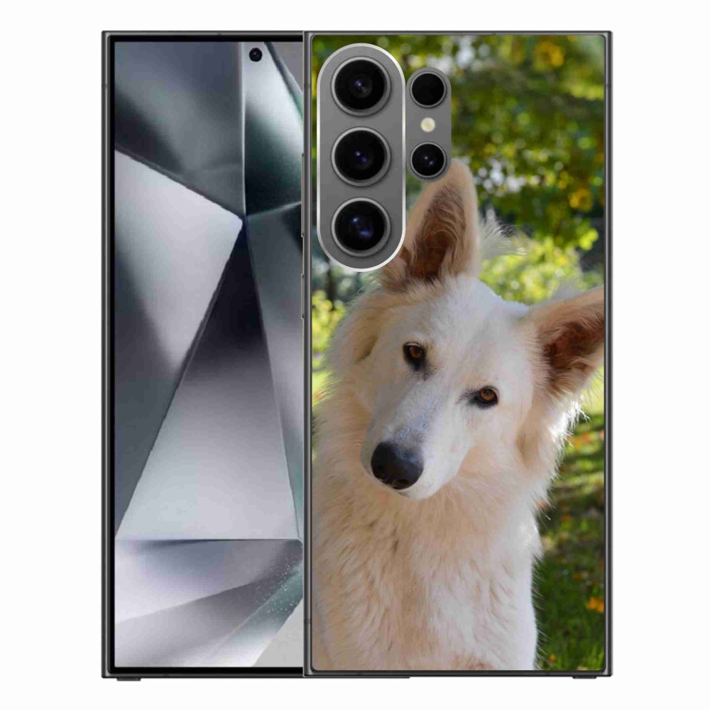 Gelový kryt mmCase na Samsung Galaxy S24 Ultra - bílý švýcarský ovčák 1