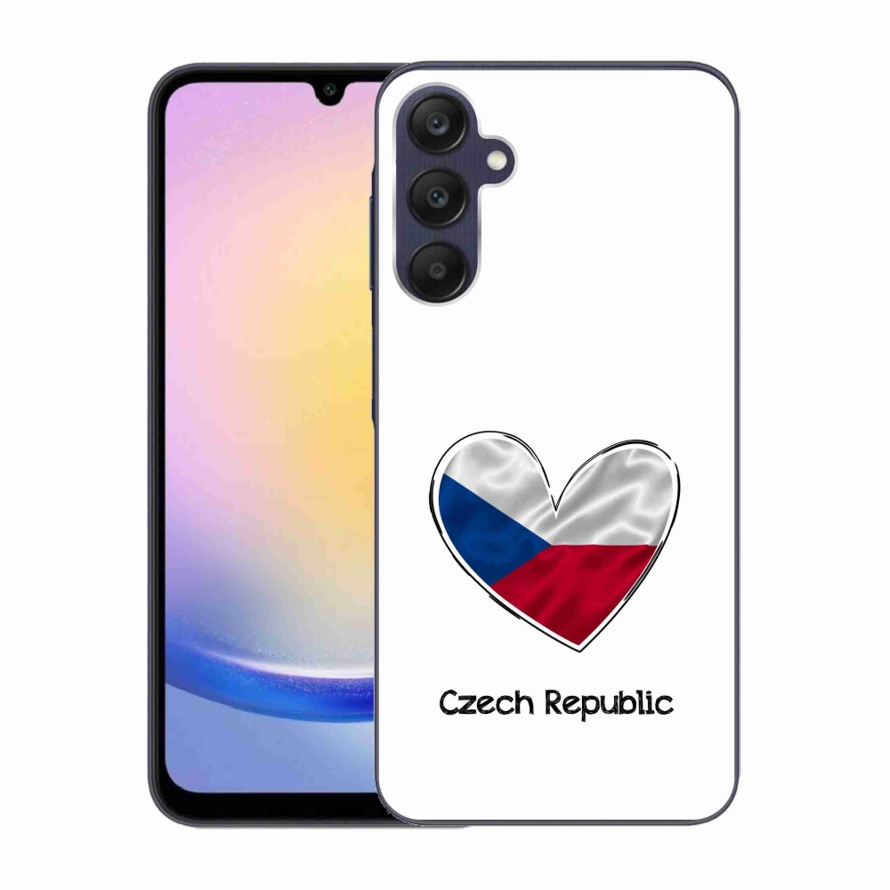 Gelový kryt mmCase na Samsung Galaxy A25 5G - vlajka srdce bílé pozadí