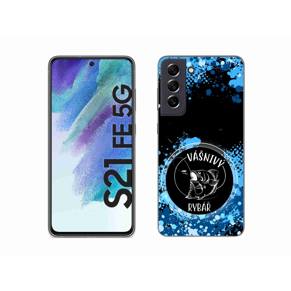 Gelový kryt mmCase na Samsung Galaxy S21 FE 5G - vášnivý rybář černé pozadí