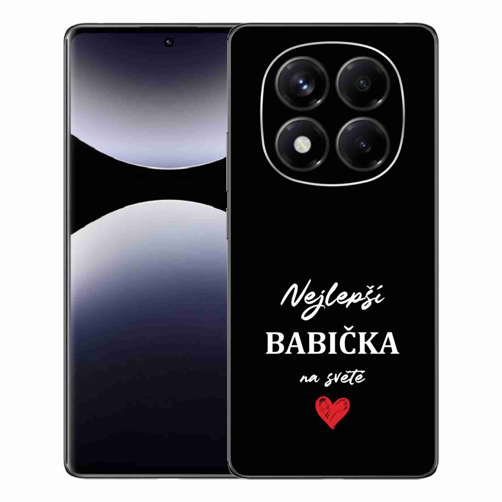 Gelový kryt mmCase na Xiaomi Redmi Note 14 Pro - nejlepší babička 1 černé pozadí