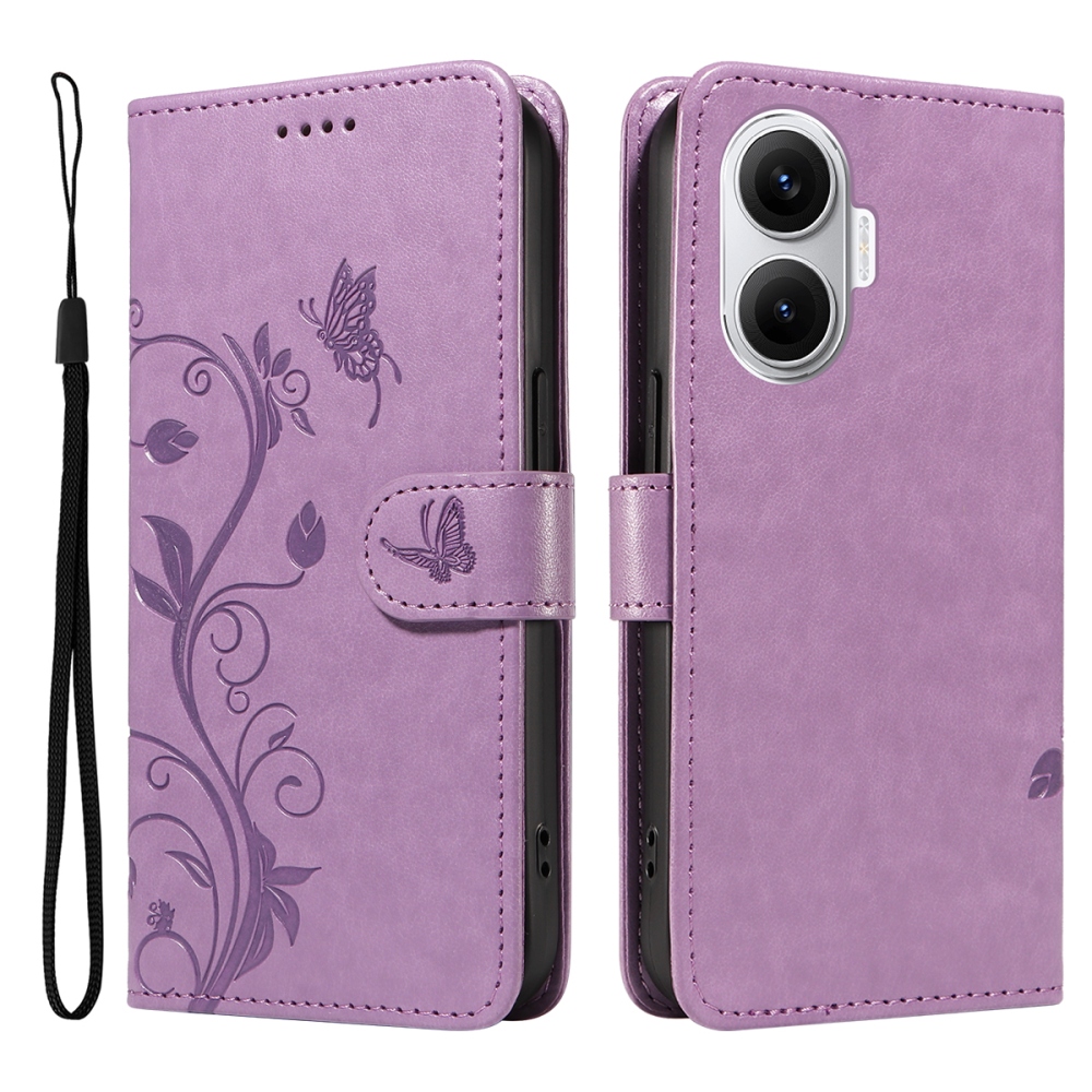 Flowers knížkové pouzdro na Xiaomi Poco F7 5G - světlefialové