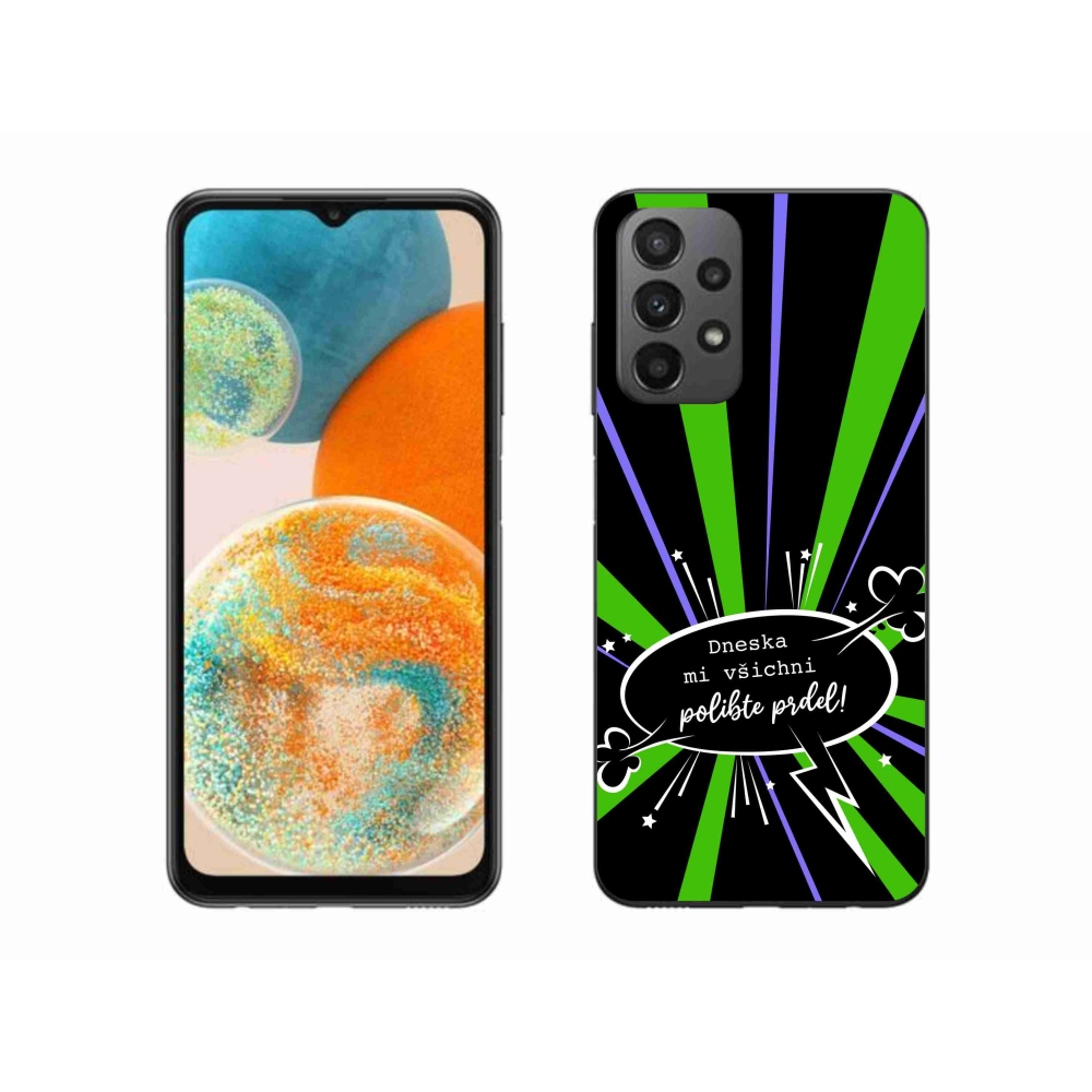 Gelový kryt mmCase na Samsung Galaxy A23 4G/5G - vtipný text 15 černé pozadí