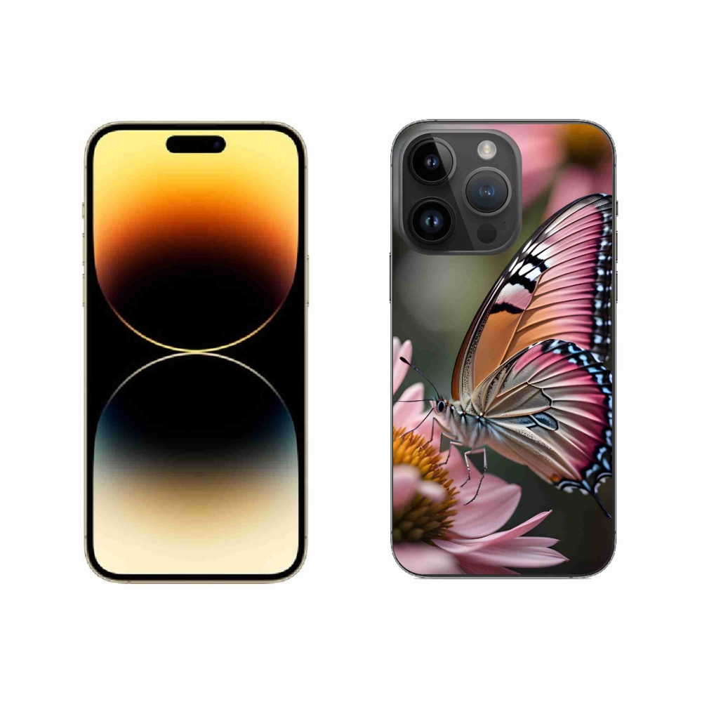 Gelový kryt mmCase na iPhone 14 Pro Max - barevný motýl