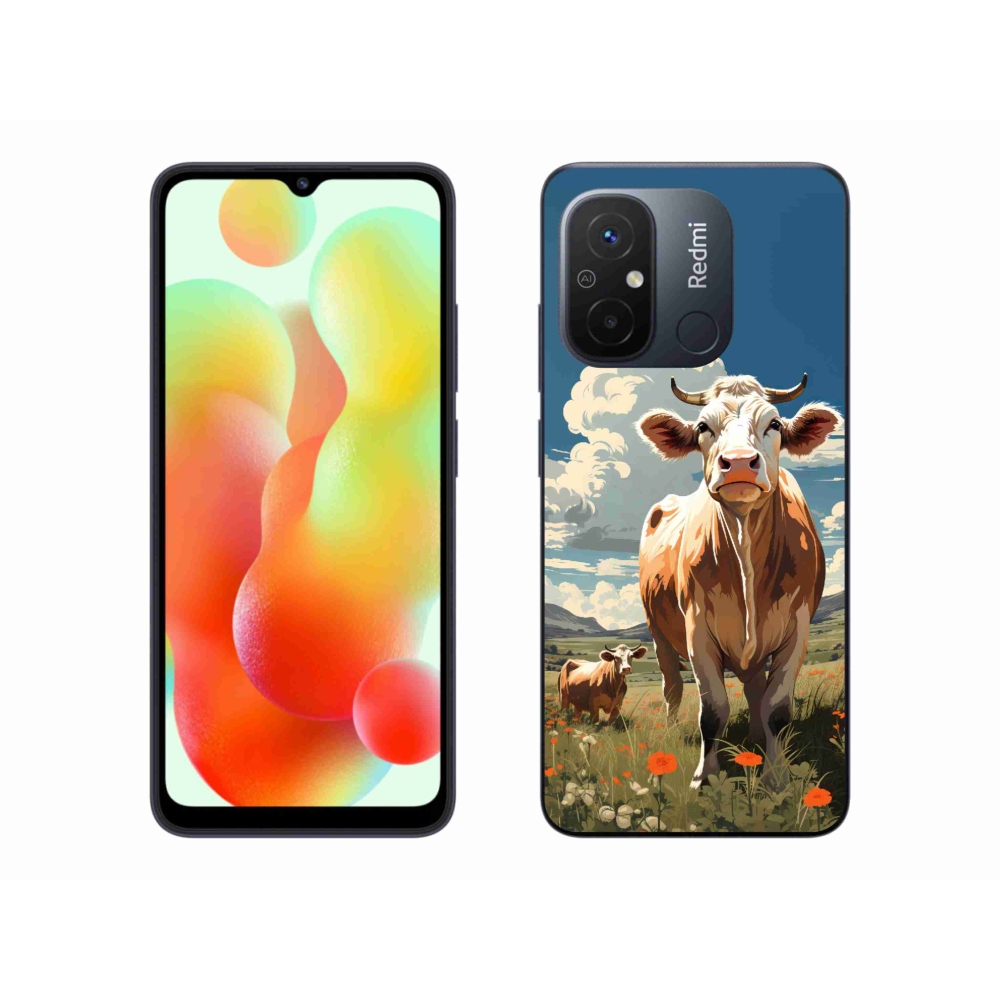 Gelový kryt mmCase na Xiaomi Redmi 12C - krávy na louce