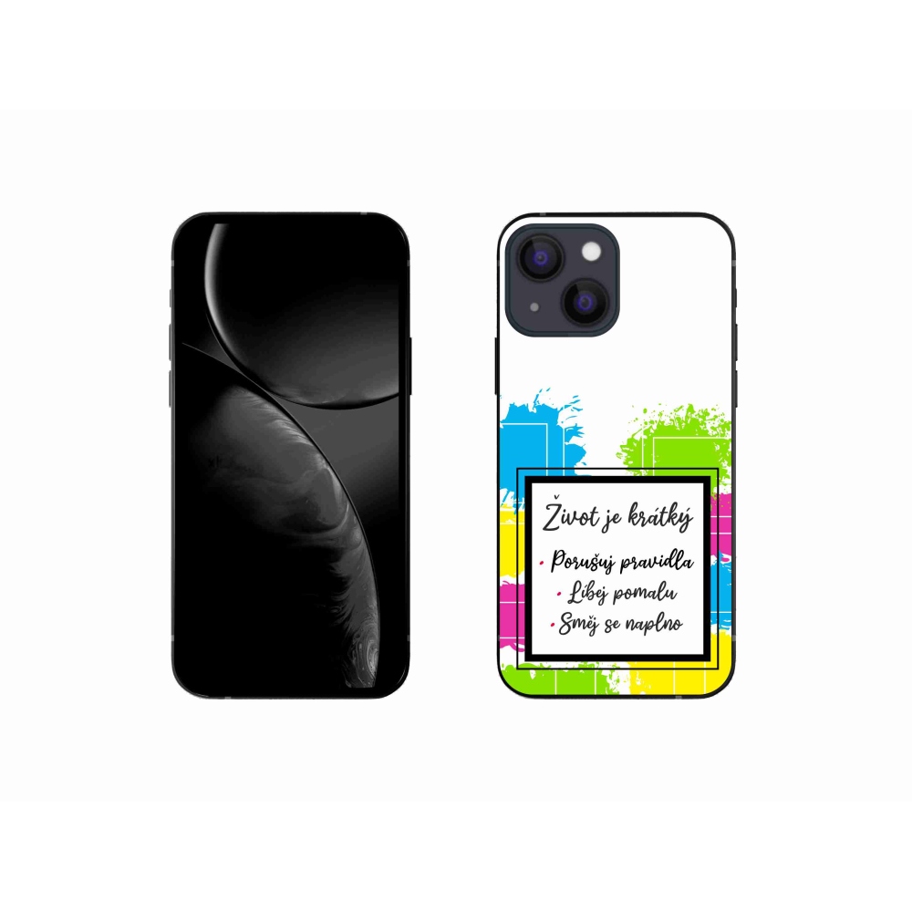 Gelový kryt mmCase na iPhone 13 mini 5.4 - citát 5 bílé pozadí