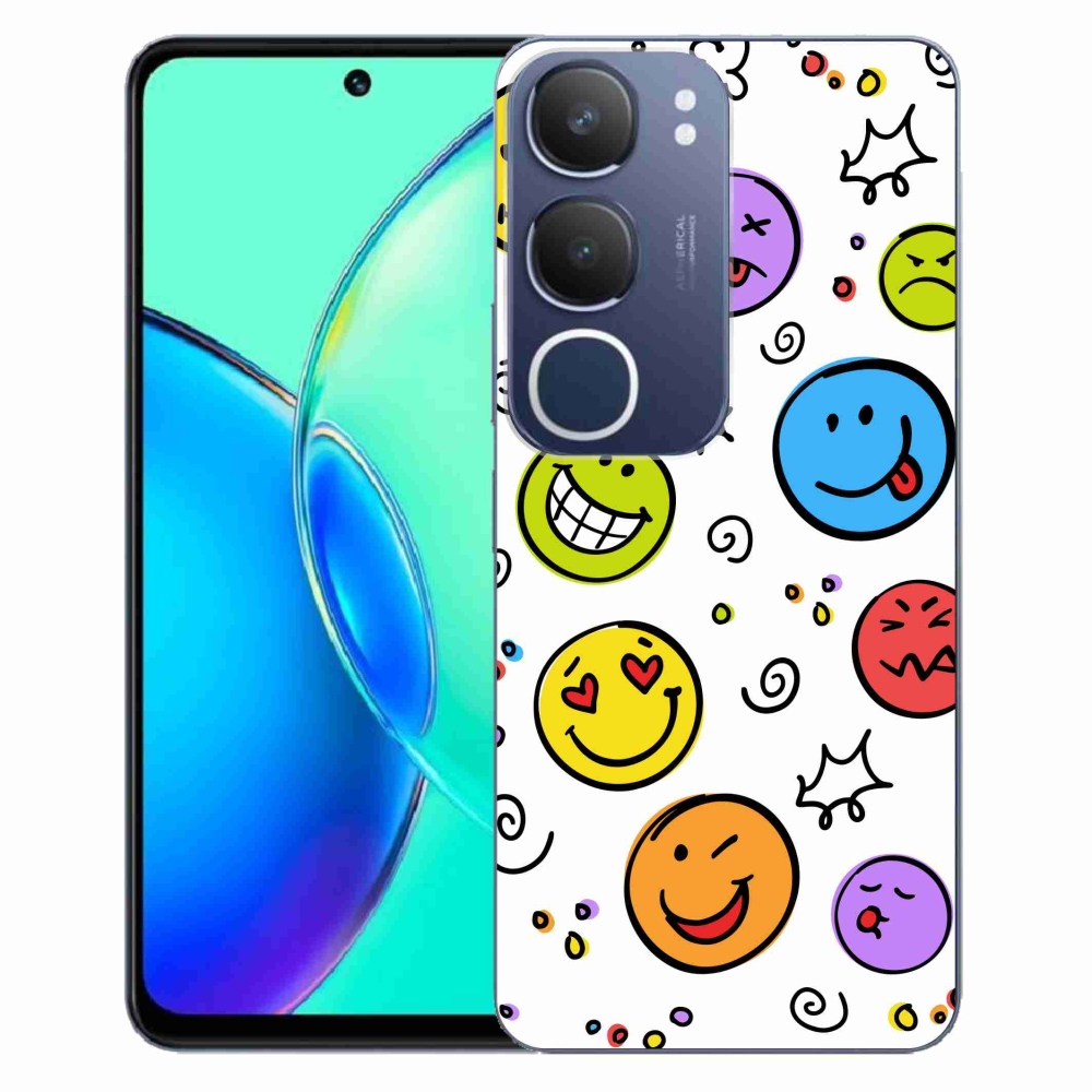 Gelový kryt mmCase na Vivo Y19s - smajlíci