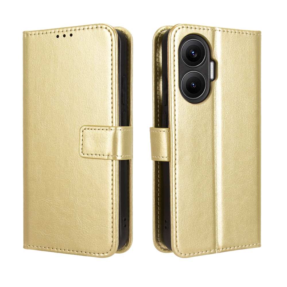 Crazy knížkové pouzdro na Xiaomi Poco F7 5G - zlaté