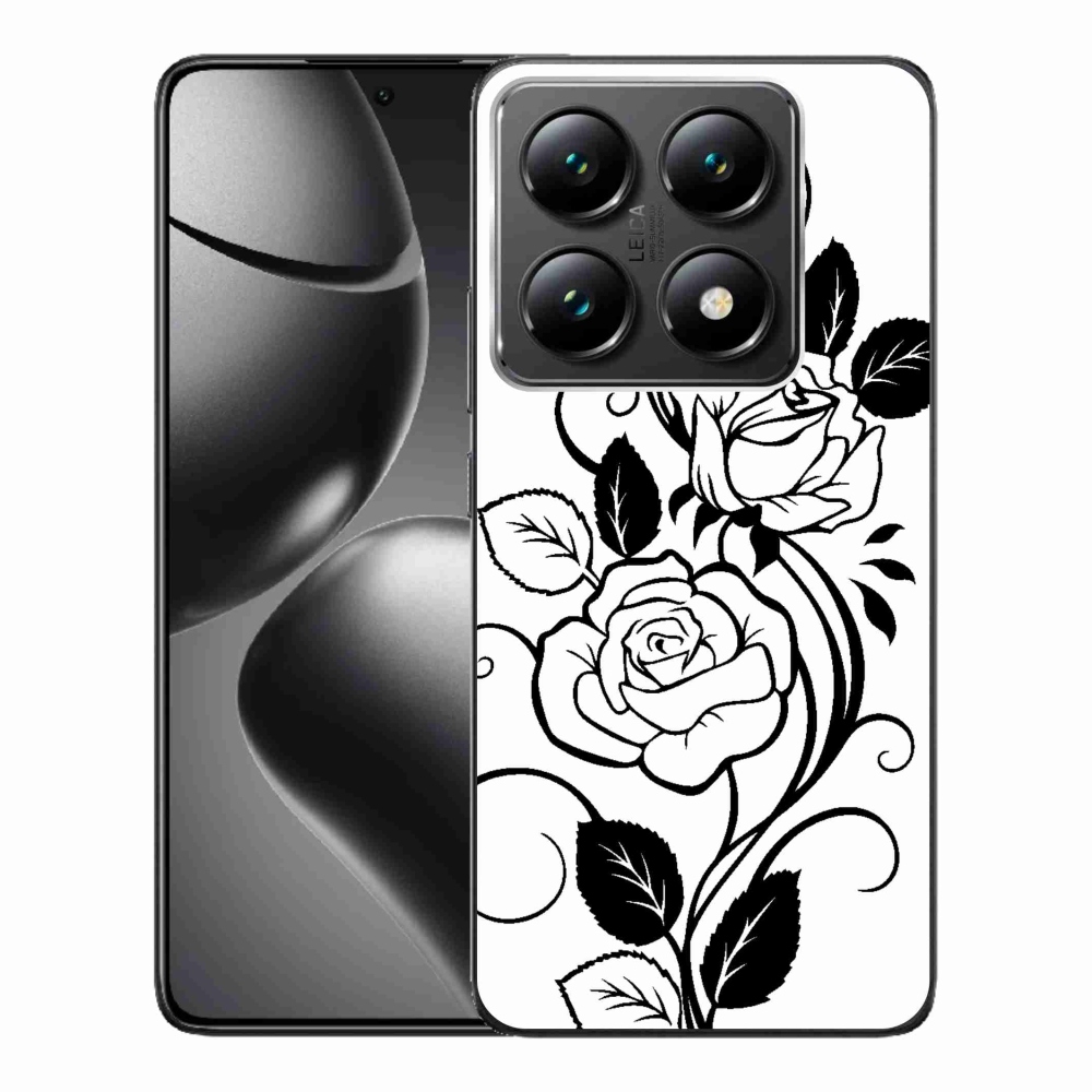 Gelový kryt mmCase na Xiaomi 14T Pro - černobílá růže