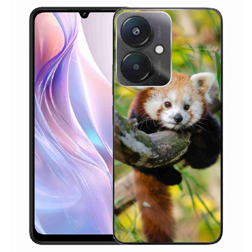 Gelový kryt mmCase na Xiaomi Redmi 13C 5G - panda červená